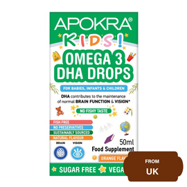 APOKRA kids Omega 3 DHA Drops for Babies, Infants & Children (From Birth to 12 years old)-50ml
