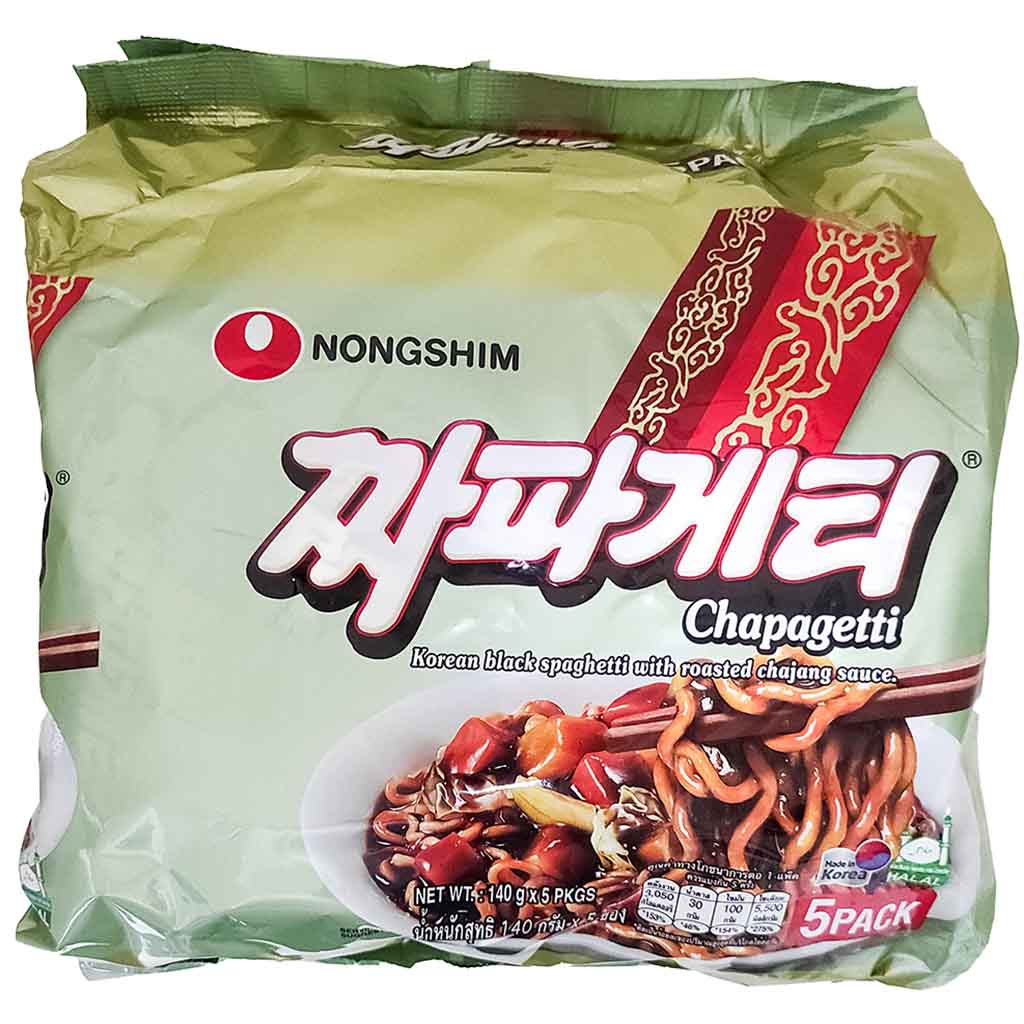 Nongshim Chapagetti Korean Black Spaghetti with Roasted Chajang Sauce ...